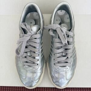 Adidas Sambarose Silver Metallic Platform Sneakers- Women's Size 6- FV4325